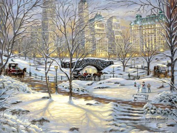 Landschaft im Schnee Werke - Ein Winter Abend in New York